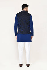 Blue Indowestern with Straight Fit Pant